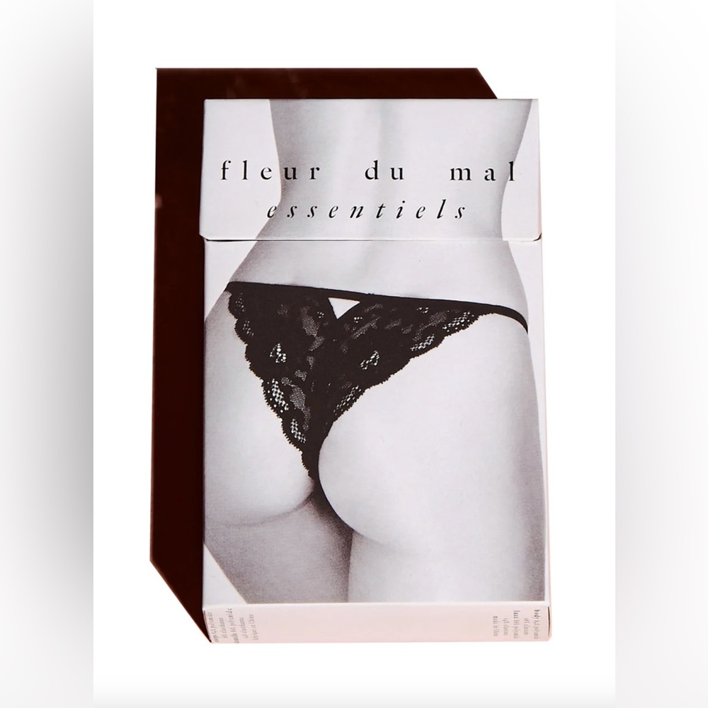 NWT Fleur du Mal Charlotte Lace Seamless String Cheeky S/M